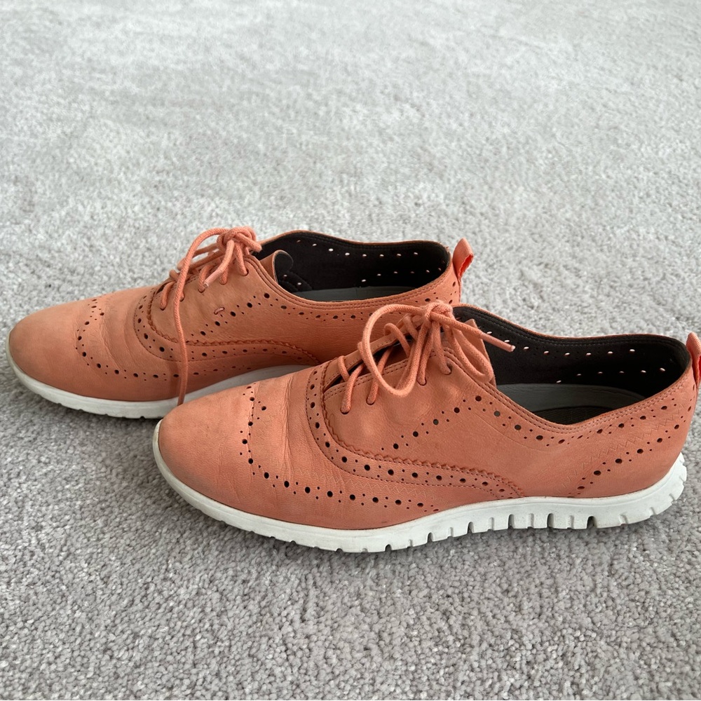 Cole Haan zerogrand suede coral shoes, size 7